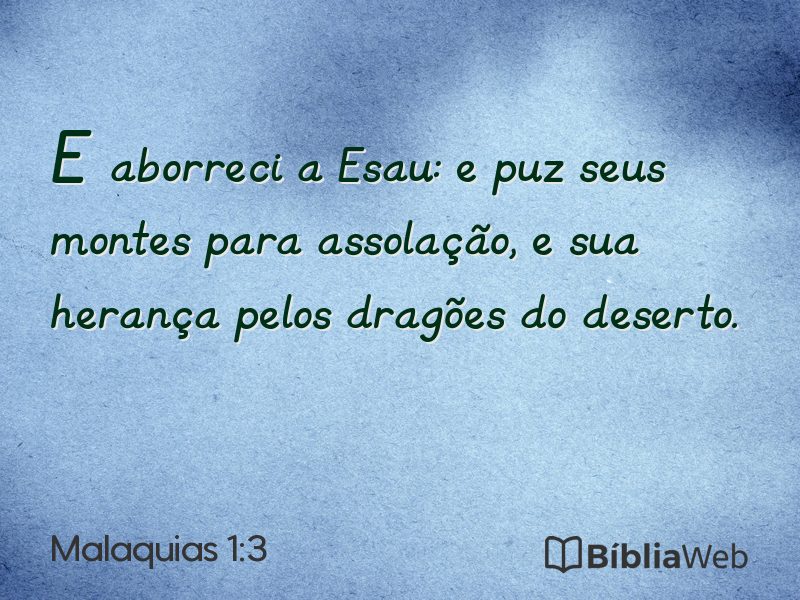 Malaquias 1:3 em imagem para compartilhar