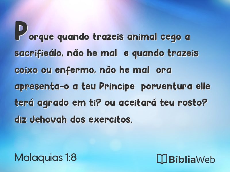 Malaquias 1:8 em imagem para compartilhar