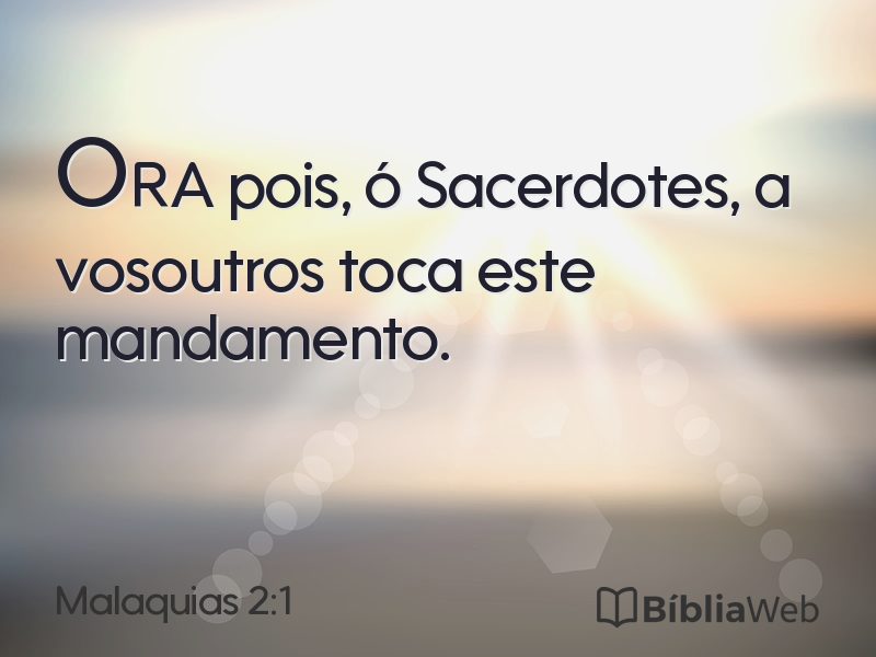 Malaquias 2:1 em imagem para compartilhar