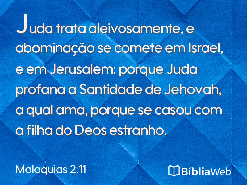 Malaquias 2:11 em imagem para compartilhar