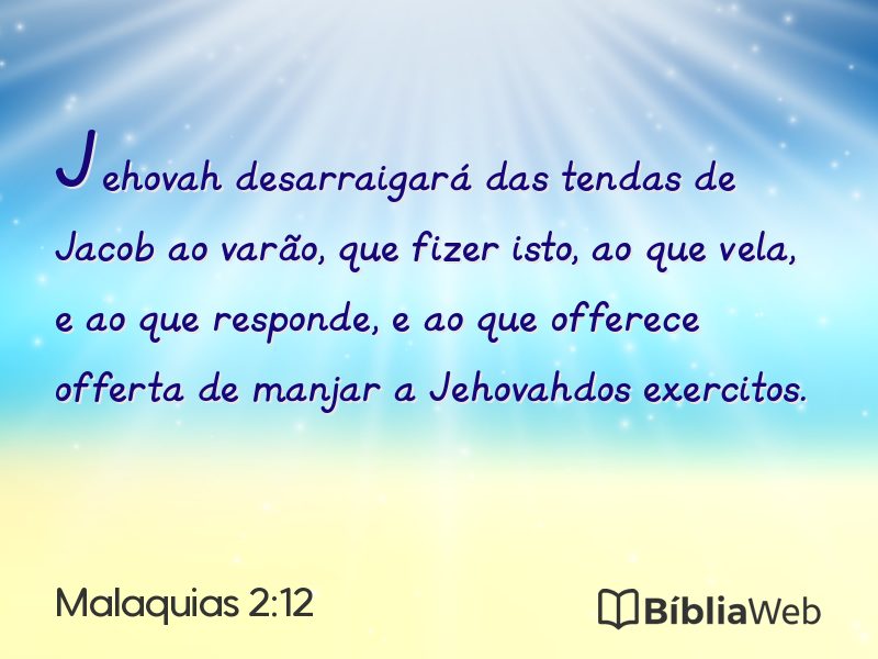Malaquias 2:12 em imagem para compartilhar
