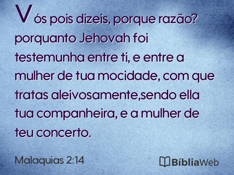 Malaquias 2:14 em imagem para compartilhar