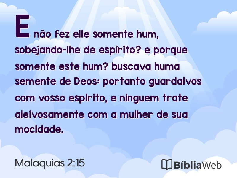 Malaquias 2:15 em imagem para compartilhar