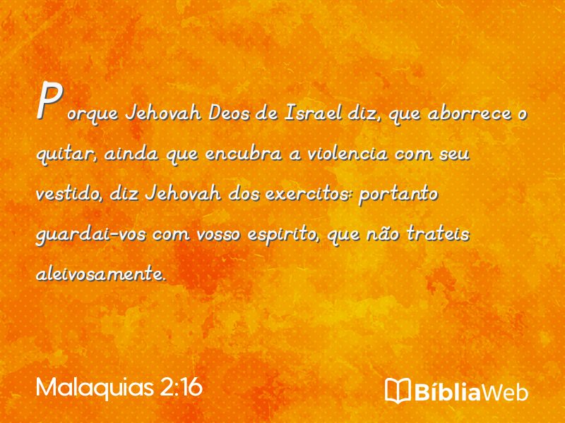 Malaquias 2:16 em imagem para compartilhar