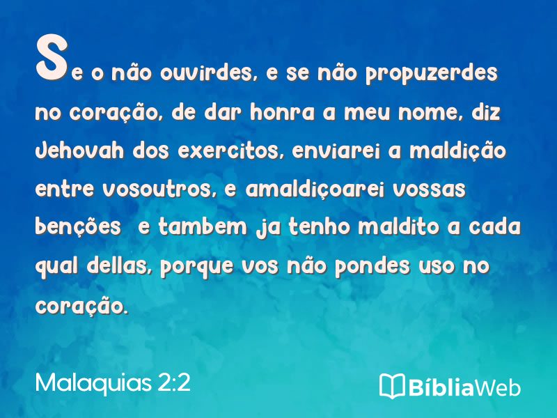 Malaquias 2:2 em imagem para compartilhar