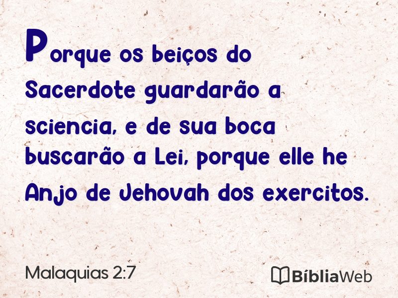 Malaquias 2:7 em imagem para compartilhar