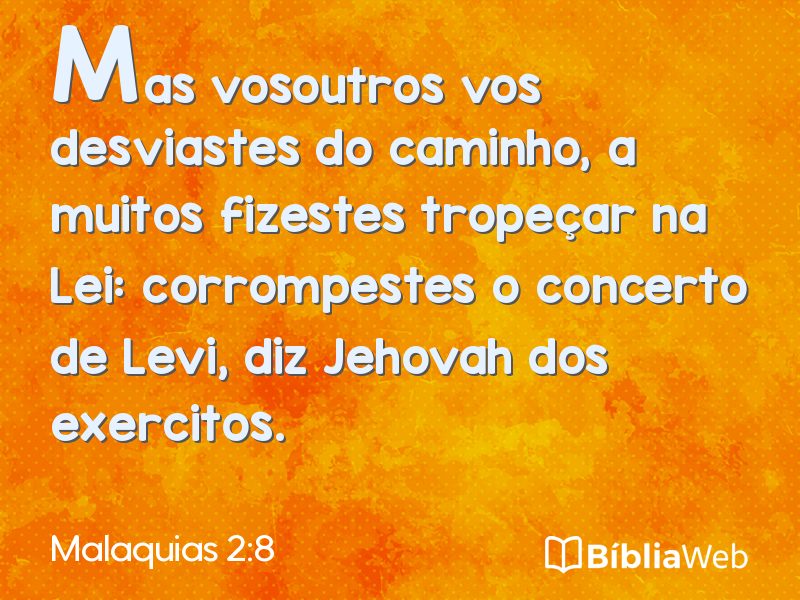Malaquias 2:8 em imagem para compartilhar