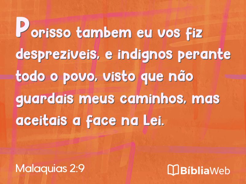 Malaquias 2:9 em imagem para compartilhar