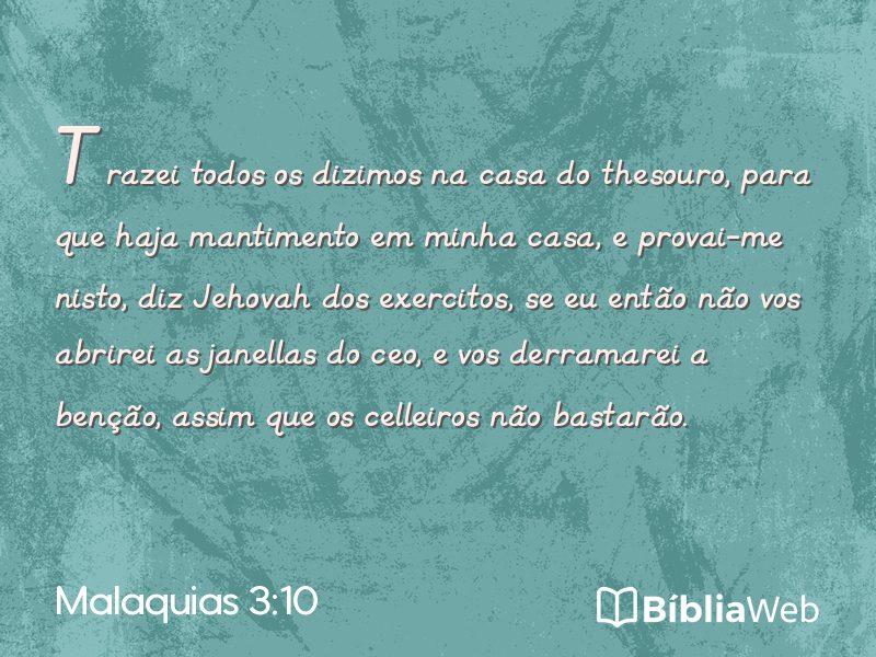 Malaquias 3:10 em imagem para compartilhar