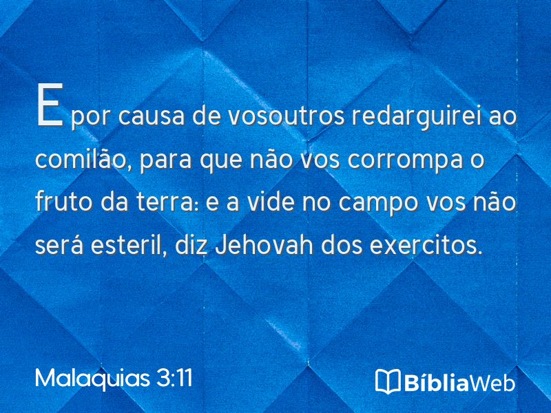 Malaquias 3:11 em imagem para compartilhar