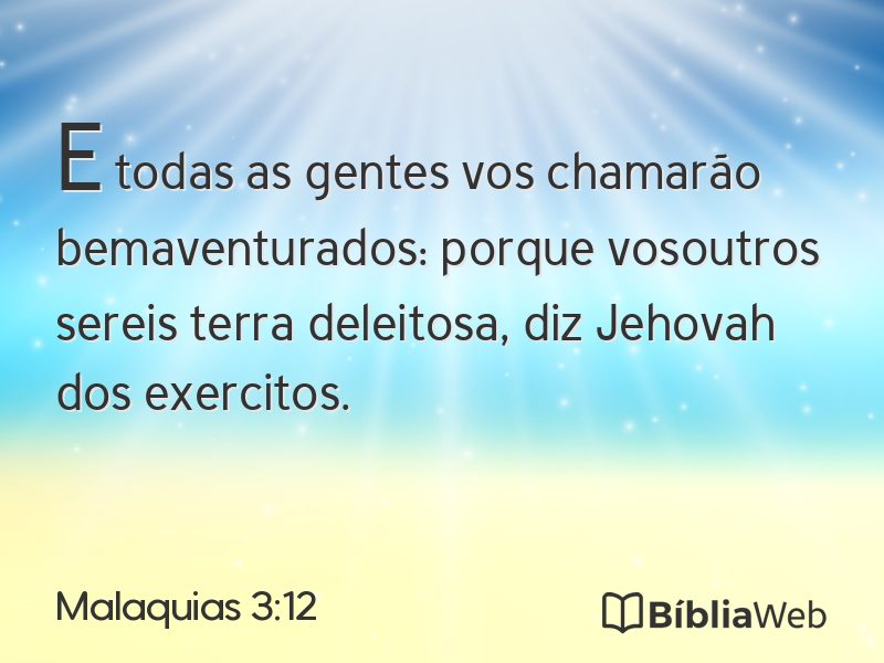 Malaquias 3:12 em imagem para compartilhar