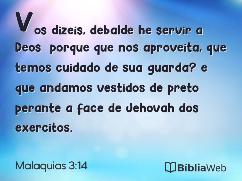 Malaquias 3:14 em imagem para compartilhar