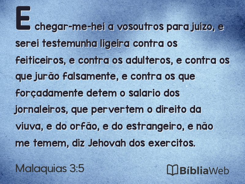 Malaquias 3:5 em imagem para compartilhar