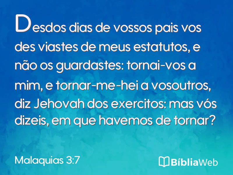 Malaquias 3:7 em imagem para compartilhar