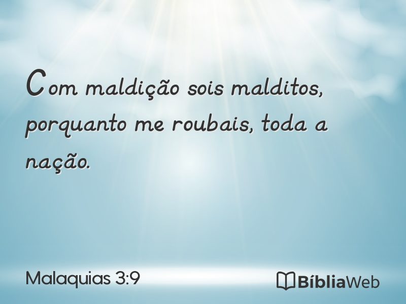 Malaquias 3:9 em imagem para compartilhar