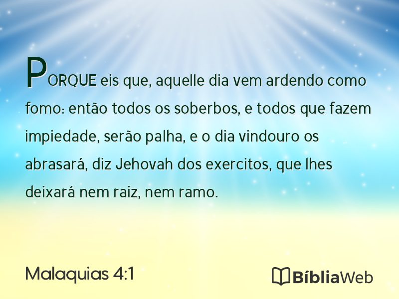 Malaquias 4:1 em imagem para compartilhar