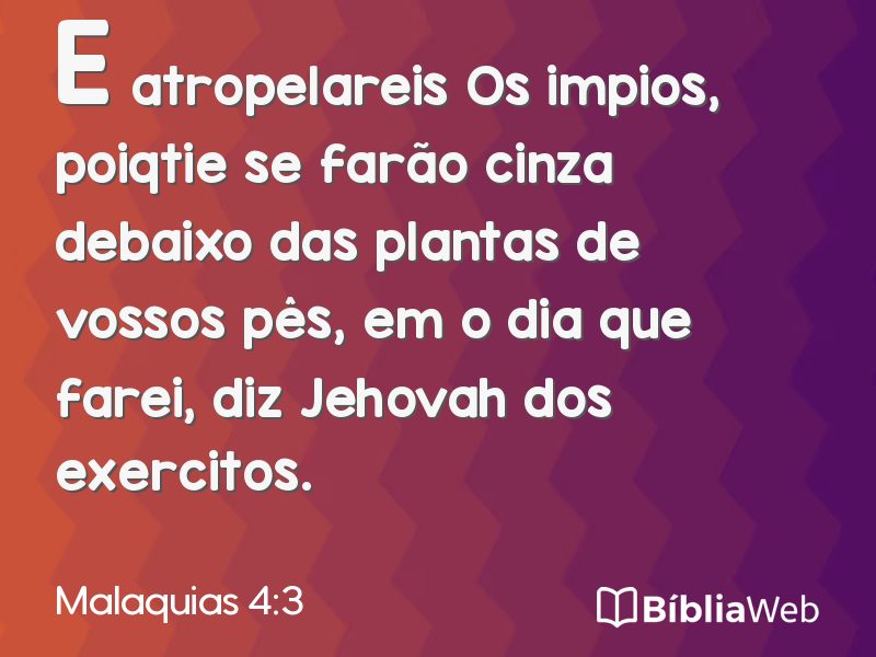 Malaquias 4:3 em imagem para compartilhar