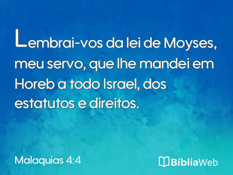 Malaquias 4:4 em imagem para compartilhar