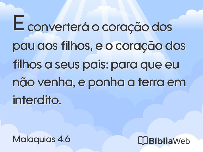 Malaquias 4:6 em imagem para compartilhar