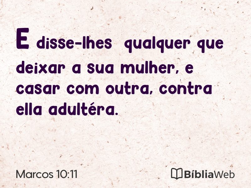 Marcos 10:11 em imagem para compartilhar