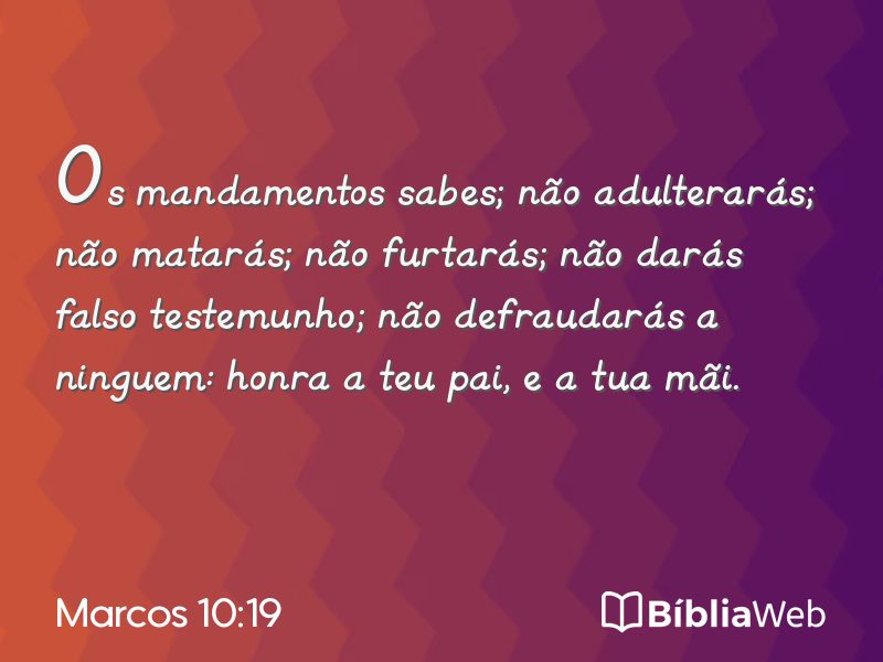 Marcos 10:19 em imagem para compartilhar