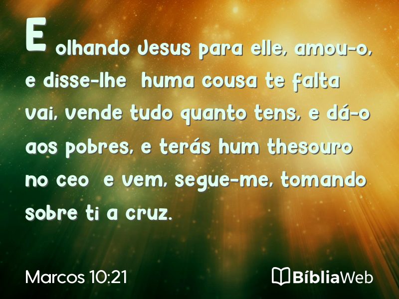 Marcos 10:21 em imagem para compartilhar