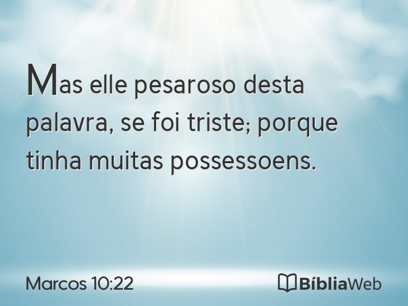 Marcos 10:22 em imagem para compartilhar