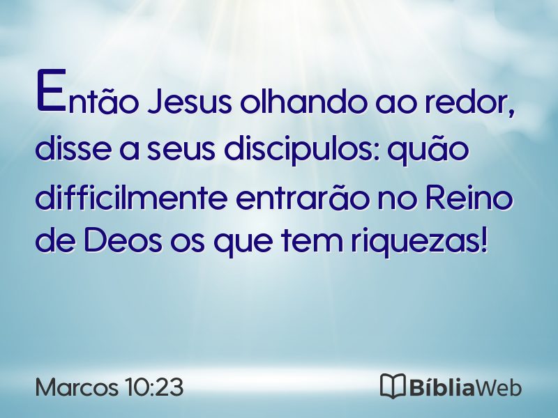 Marcos 10:23 em imagem para compartilhar