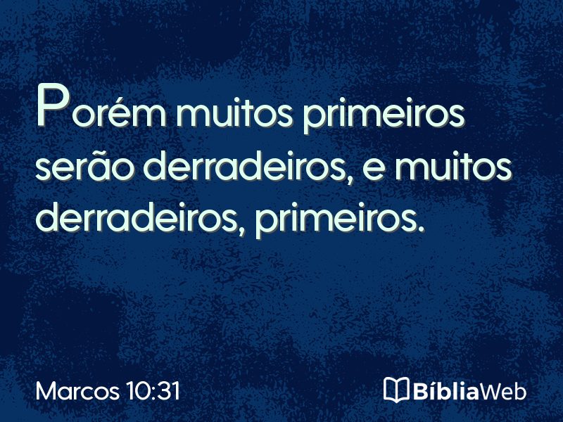 Marcos 10:31 em imagem para compartilhar