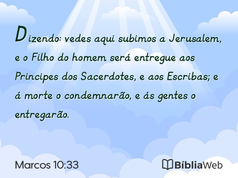 Marcos 10:33 em imagem para compartilhar