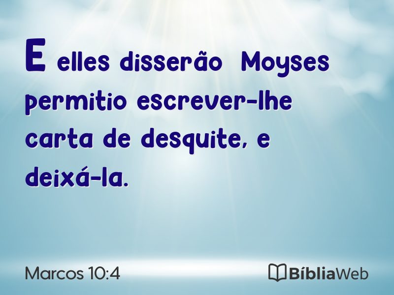 Marcos 10:4 em imagem para compartilhar