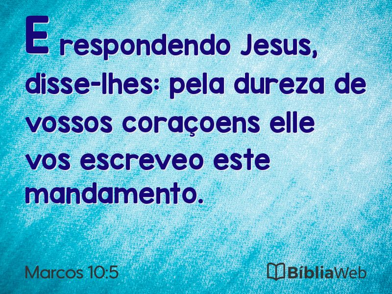 Marcos 10:5 em imagem para compartilhar