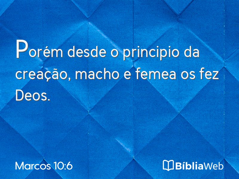 Marcos 10:6 em imagem para compartilhar