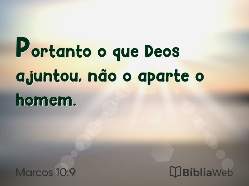 Marcos 10:9 em imagem para compartilhar