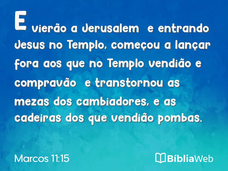 Marcos 11:15 em imagem para compartilhar