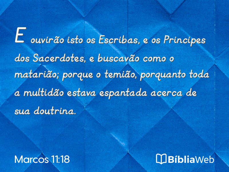 Marcos 11:18 em imagem para compartilhar