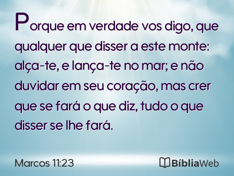 Marcos 11:23 em imagem para compartilhar