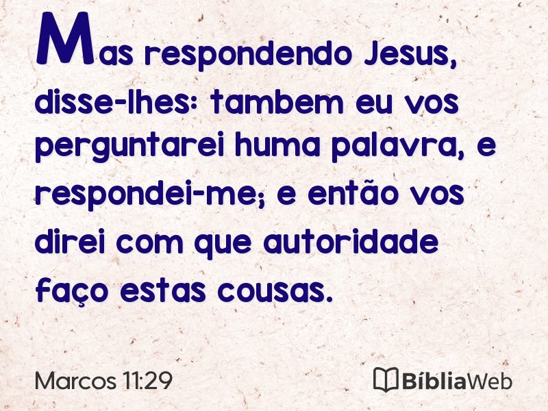 Marcos 11:29 em imagem para compartilhar