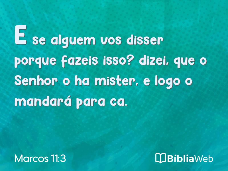 Marcos 11:3 em imagem para compartilhar