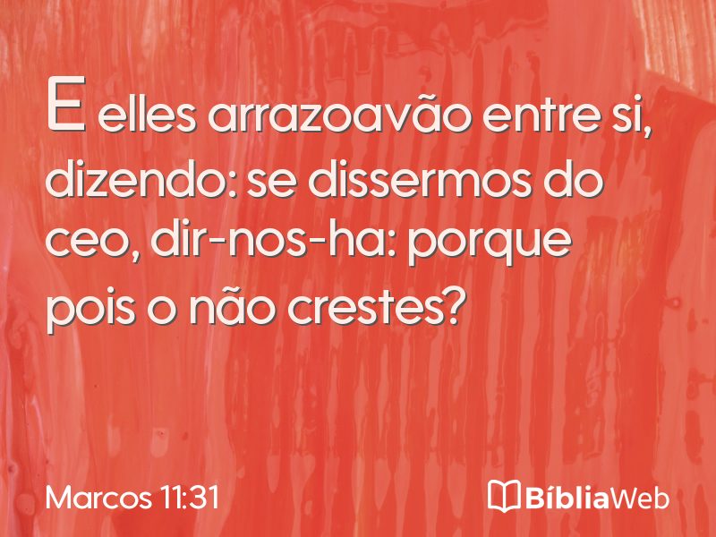 Marcos 11:31 em imagem para compartilhar