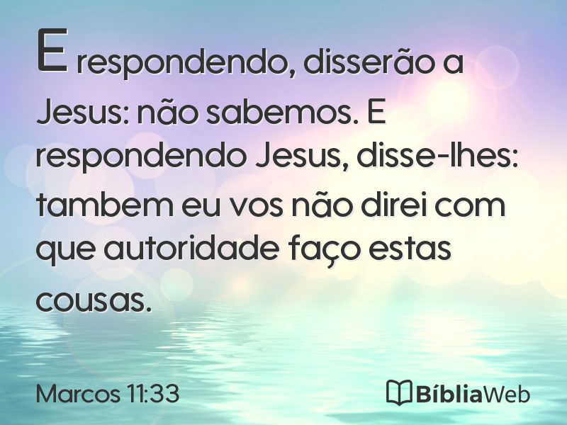 Marcos 11:33 em imagem para compartilhar