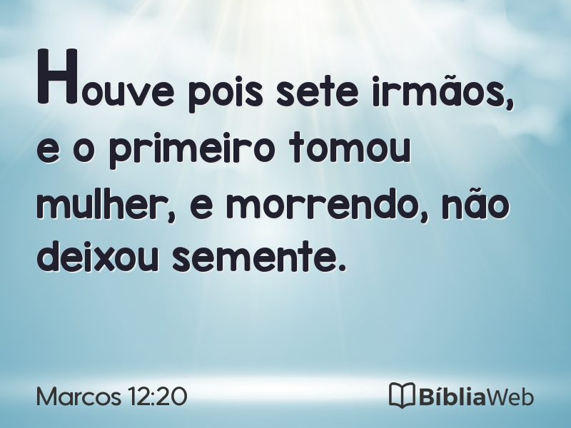 Marcos 12:20 em imagem para compartilhar