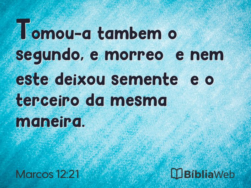 Marcos 12:21 em imagem para compartilhar