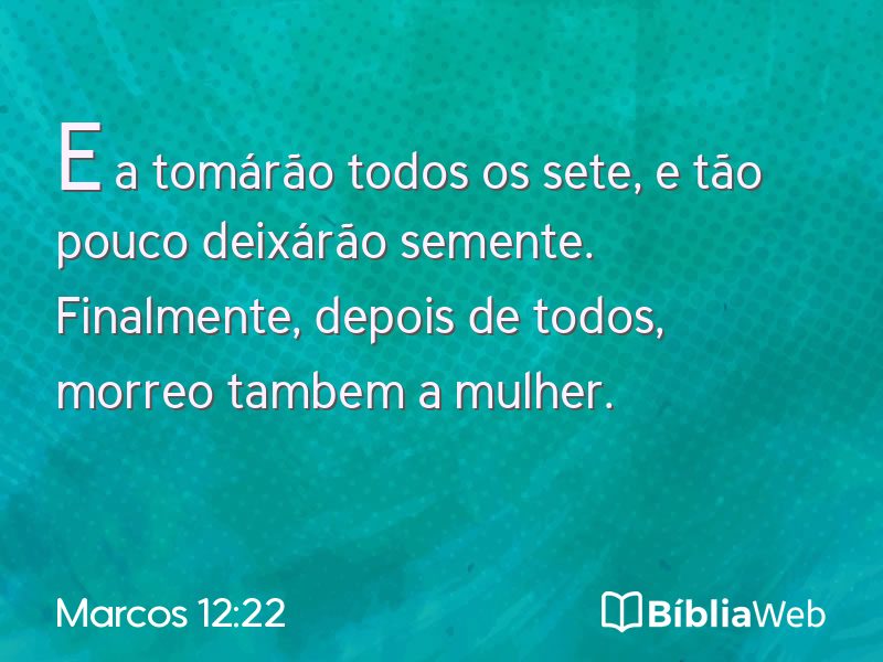 Marcos 12:22 em imagem para compartilhar