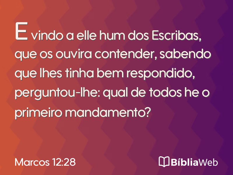 Marcos 12:28 em imagem para compartilhar
