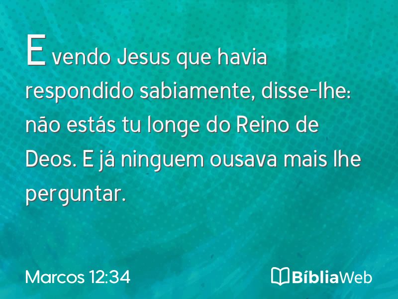 Marcos 12:34 em imagem para compartilhar
