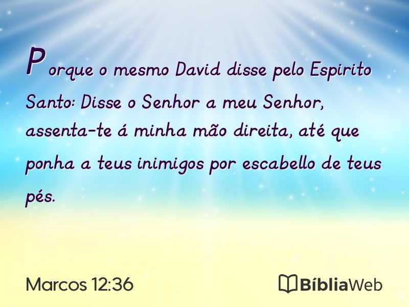Marcos 12:36 em imagem para compartilhar