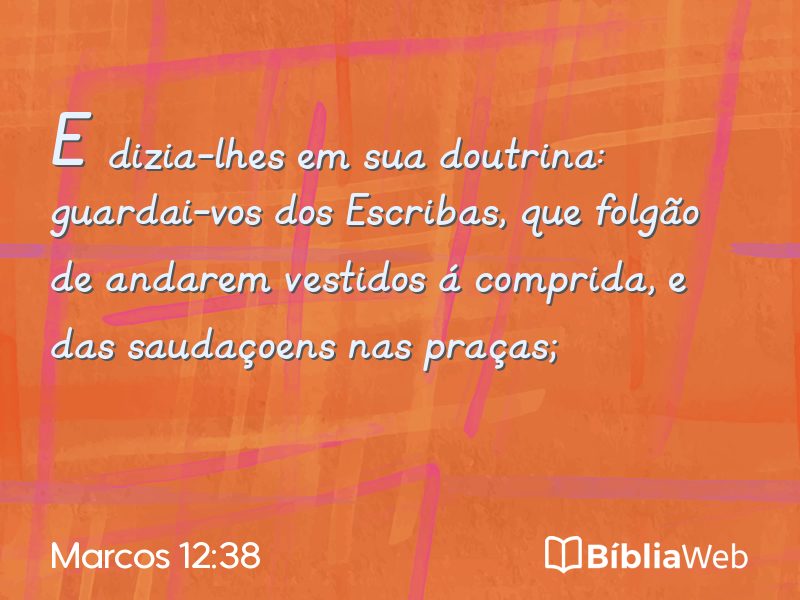 Marcos 12:38 em imagem para compartilhar