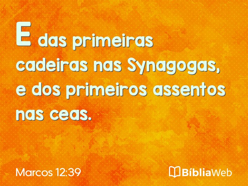 Marcos 12:39 em imagem para compartilhar