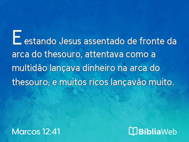 Marcos 12:41 em imagem para compartilhar